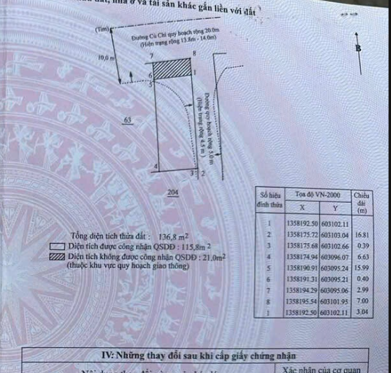Bán lô góc 136m ngang 7m bám đường Củ Chi rộng 20m - 17 tỷ